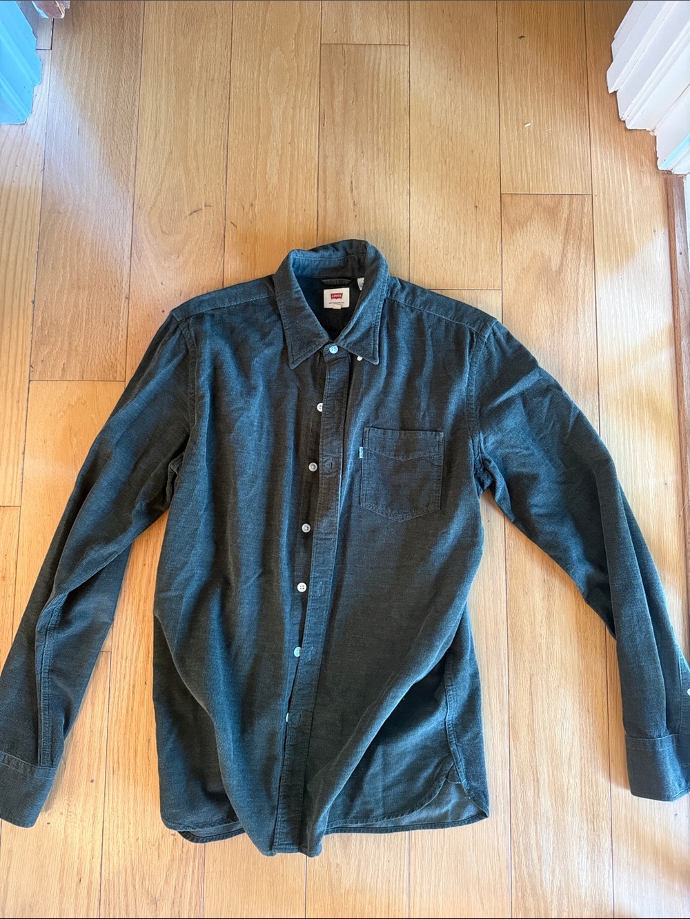Levi's Dark Green Long-Sleeve corduroy Button-Down Shirt